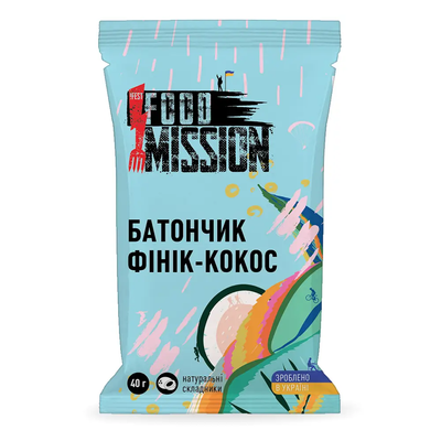 Батончик Food Mission Кокосовий FM20