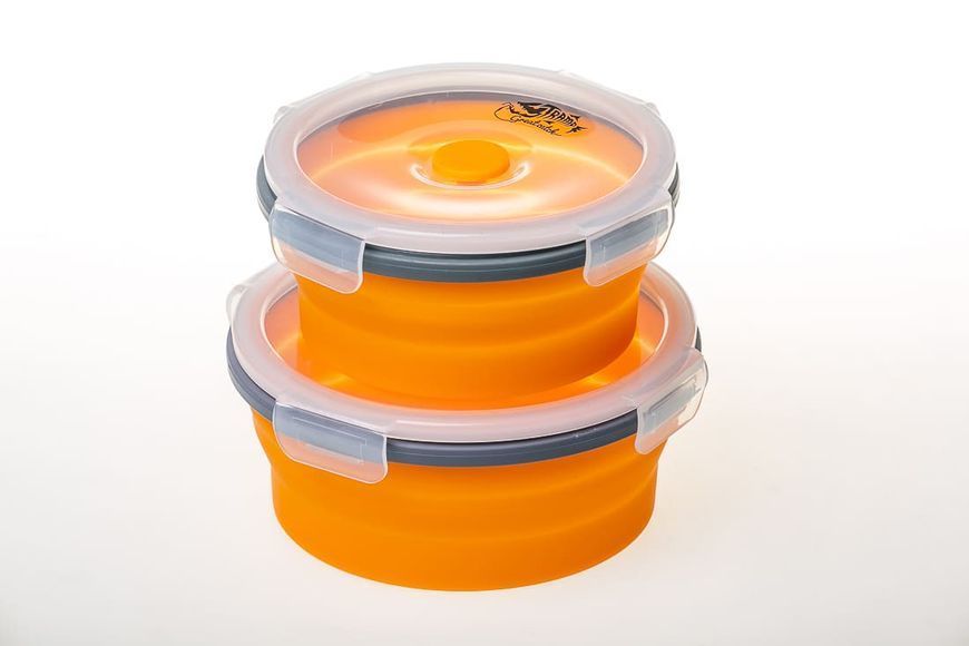 Контейнер Tramp 800 мл складной силиконовый с крышкой, Красный TRC-087-orange